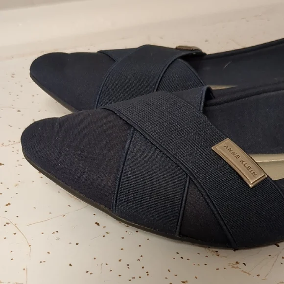 Navy Anne Klein Ballet Flats Slip Ons Size 7 Otavia Dress Shoes - Picture 8 of 9